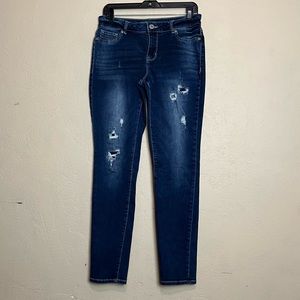 Women's M Reg Maurices Distressed Stretch Jeans:‎ Mid-Rise  Skinny